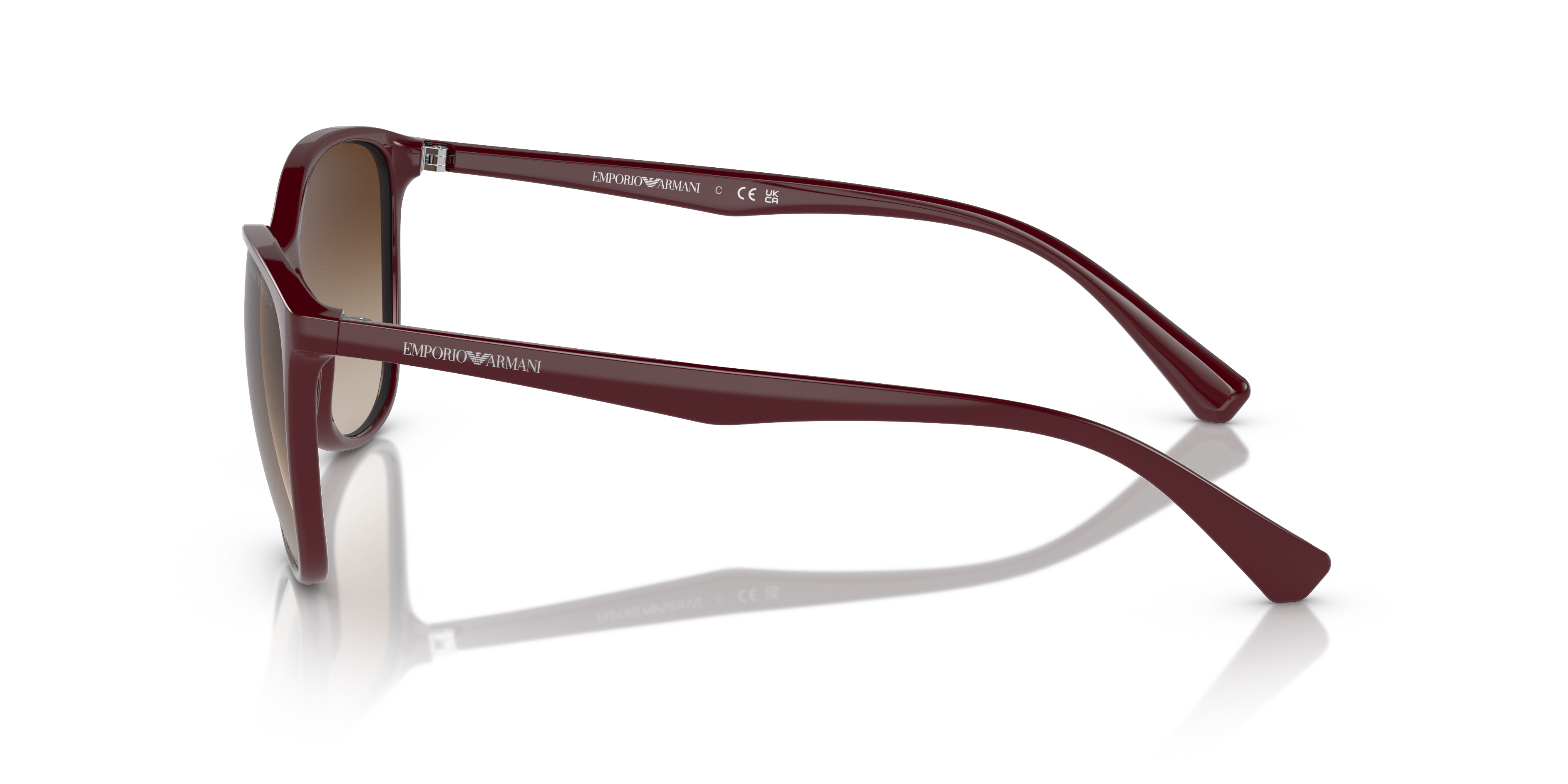 EA4073 Glänzendes Bordeaux KunststoffSunglass Frames von B24, Seitenansicht