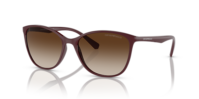 EA4073 Glänzendes Bordeaux KunststoffSunglass Frames von B24, Dreiviertelansicht