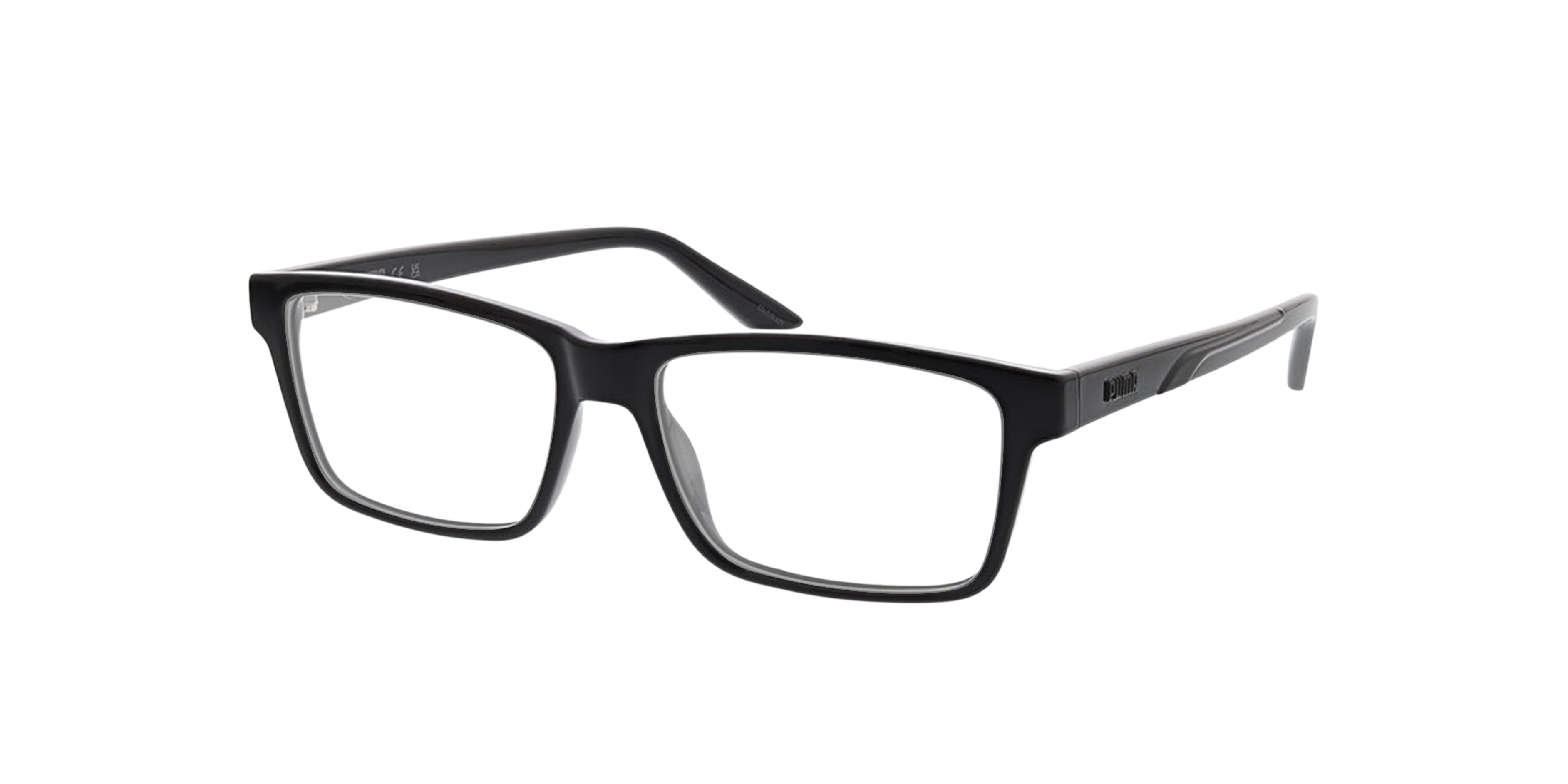 PU0471O Schwarz KunststoffEyeglass Frames von B24, Dreiviertelansicht