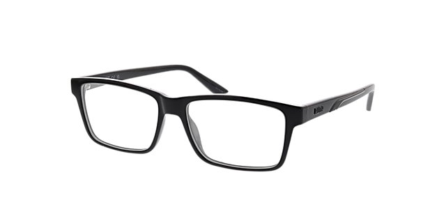 PU0471O Schwarz KunststoffEyeglass Frames von B24, Dreiviertelansicht