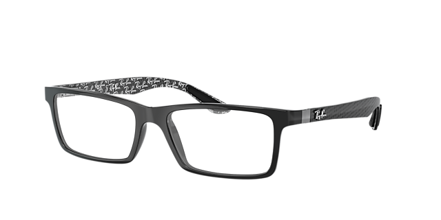 RB8901 Schwarz auf Grau KunststoffEyeglass Frames von B24, Dreiviertelansicht