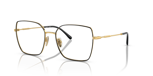 VO4274 Oben Schwarz & Gold MetallEyeglass Frames von B24, Dreiviertelansicht