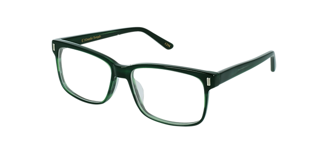 Calvin Hunting Green AcetaatEyeglass Frames van B24, Hoekweergave