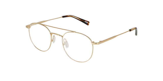 Merlin Light Gold Titanium TitaanEyeglass Frames van B24, Hoekweergave