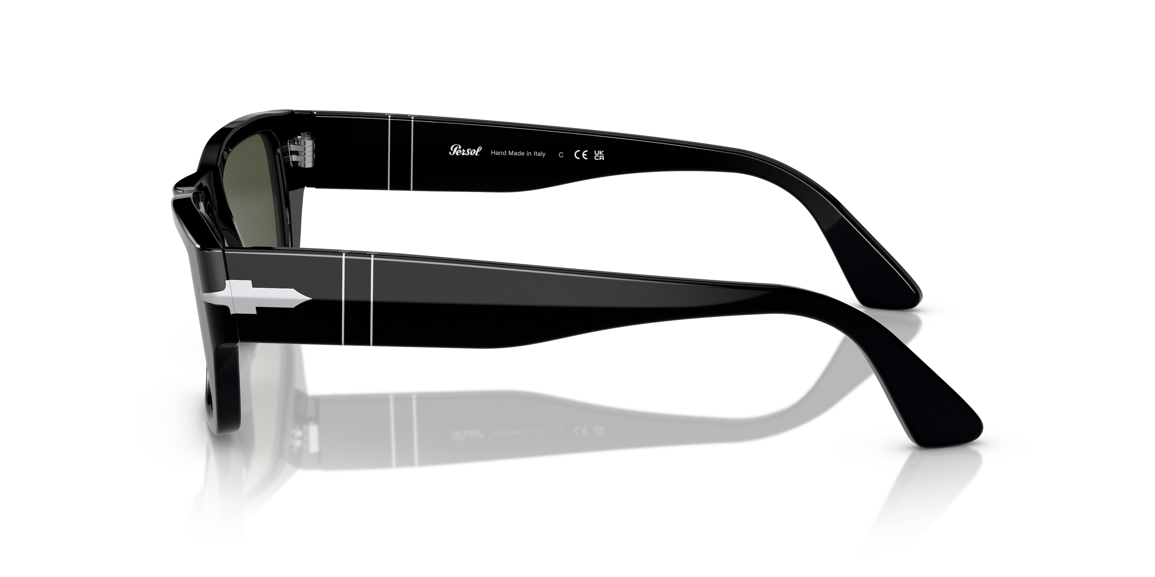 PO3268S Zwart AcetaatSunglass Frames van B24, Zijaanzicht