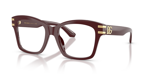 DG3419 Bordeaux AcetaatEyeglass Frames van B24, Hoekweergave
