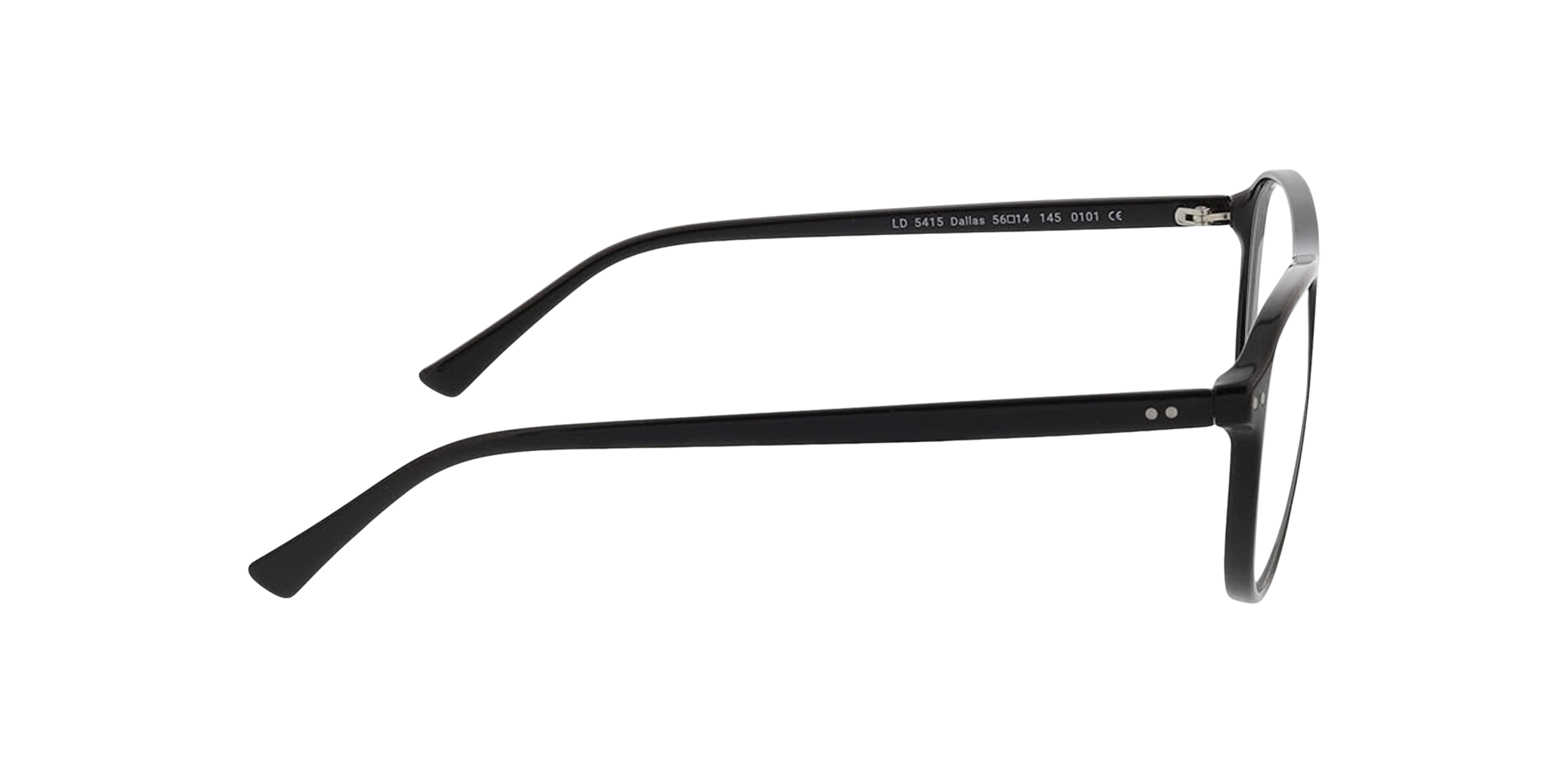 Dallas Zwart KunststofEyeglass Frames van B24, Zijaanzicht