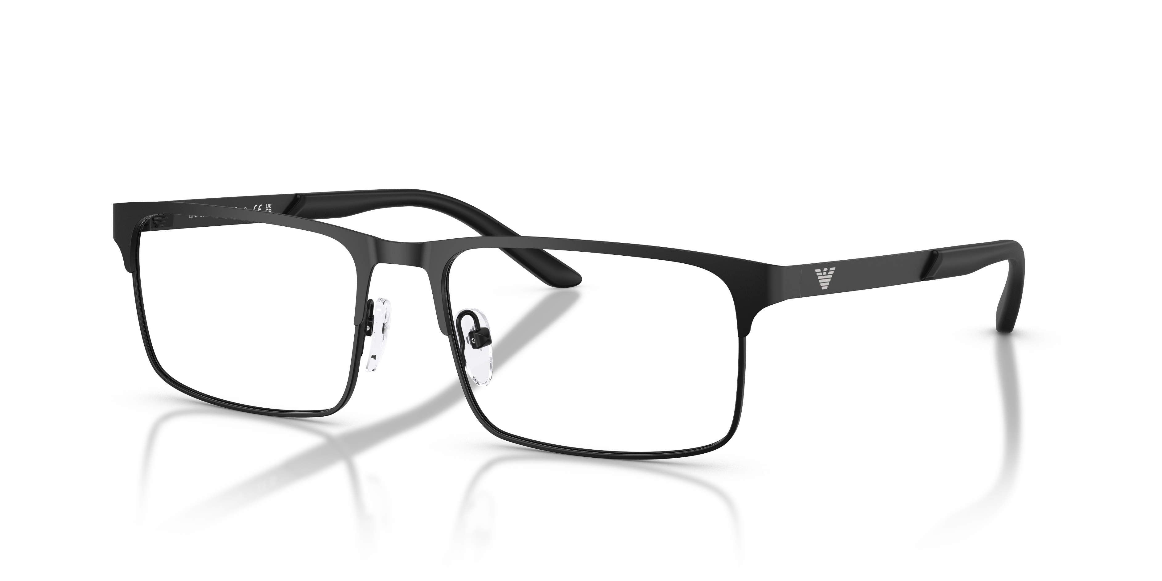 EA1170 Matt Schwarz MetallEyeglass Frames von B24, Dreiviertelansicht