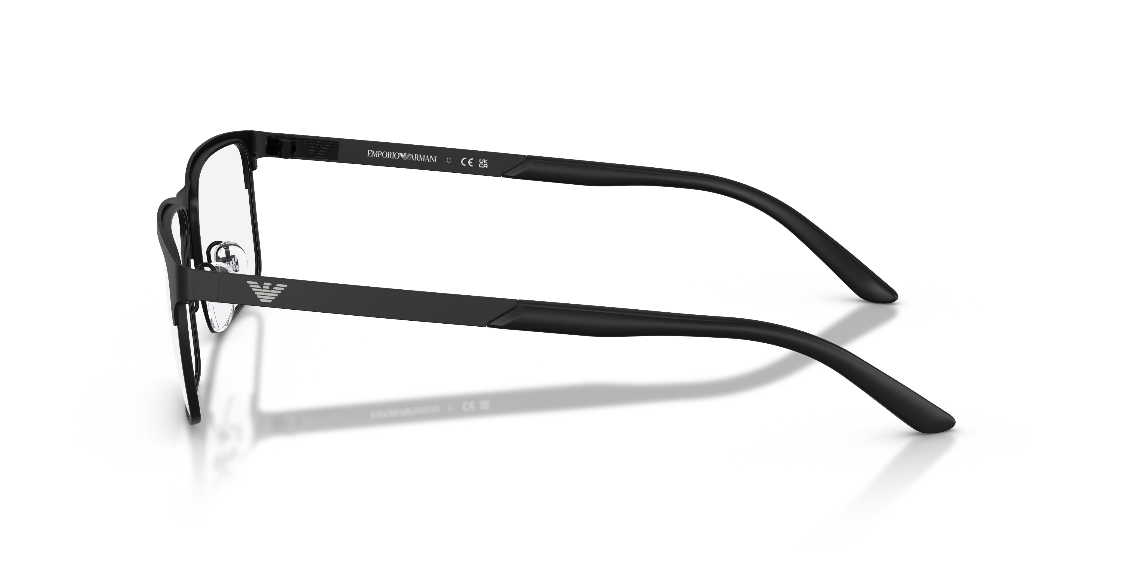 EA1170 Matt Schwarz MetallEyeglass Frames von B24, Seitenansicht