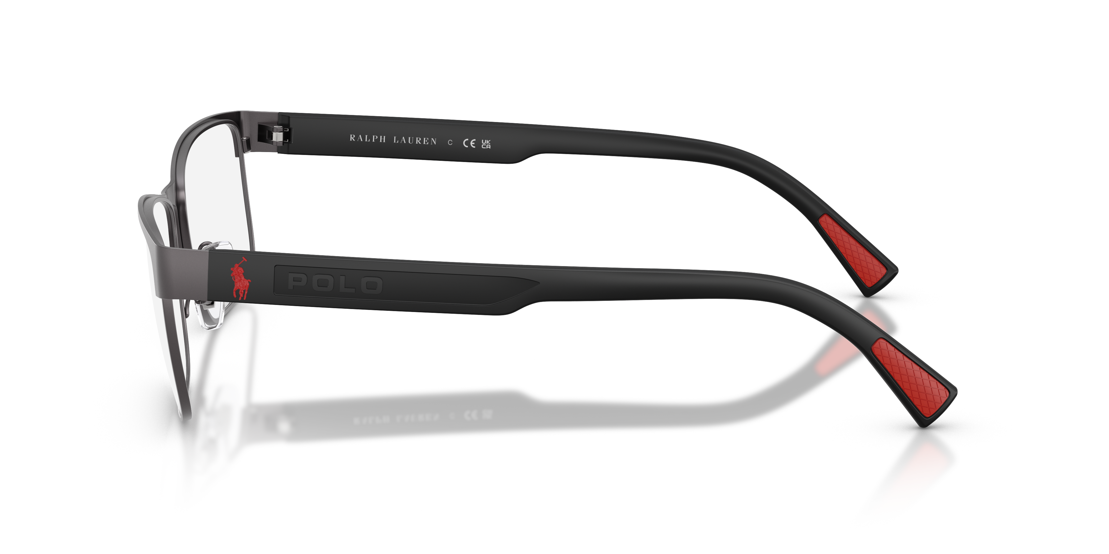 PH1244 Halfglanzend donker staalgrijs MetaalEyeglass Frames van B24, Zijaanzicht