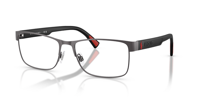 PH1244 Halfglanzend donker staalgrijs MetaalEyeglass Frames van B24, Hoekweergave