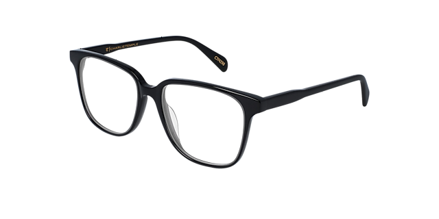 Paxton Zwart AcetaatEyeglass Frames van B24, Hoekweergave