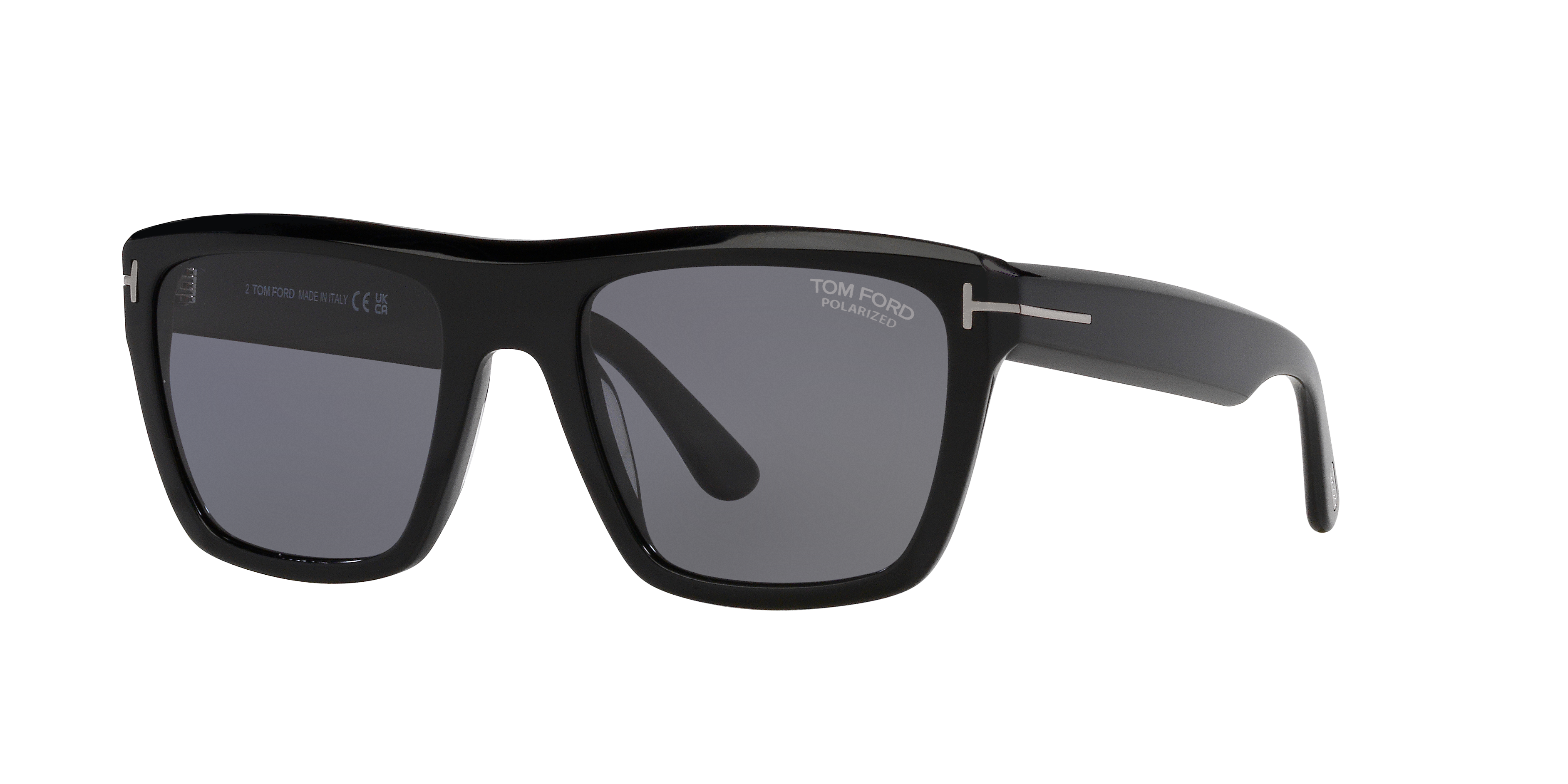 Alberto Glänzendes Schwarz AcetatSunglass Frames von B24, Dreiviertelansicht