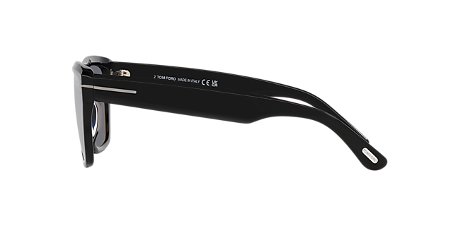 Alberto Zwart glanzend AcetaatSunglass Frames van B24, Zijaanzicht