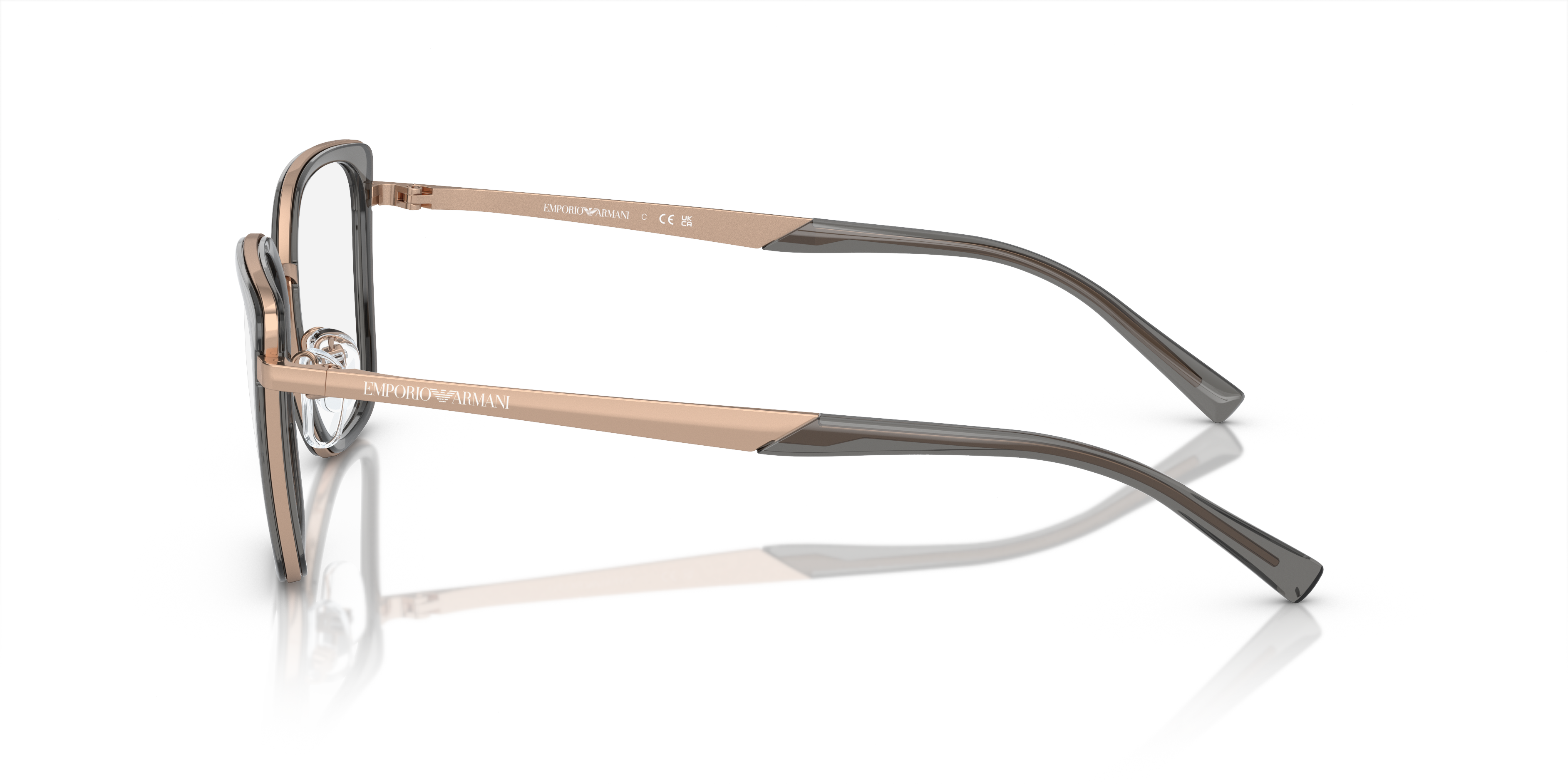 EA1152 Glanzend Roségoud MetaalEyeglass Frames van B24, Zijaanzicht