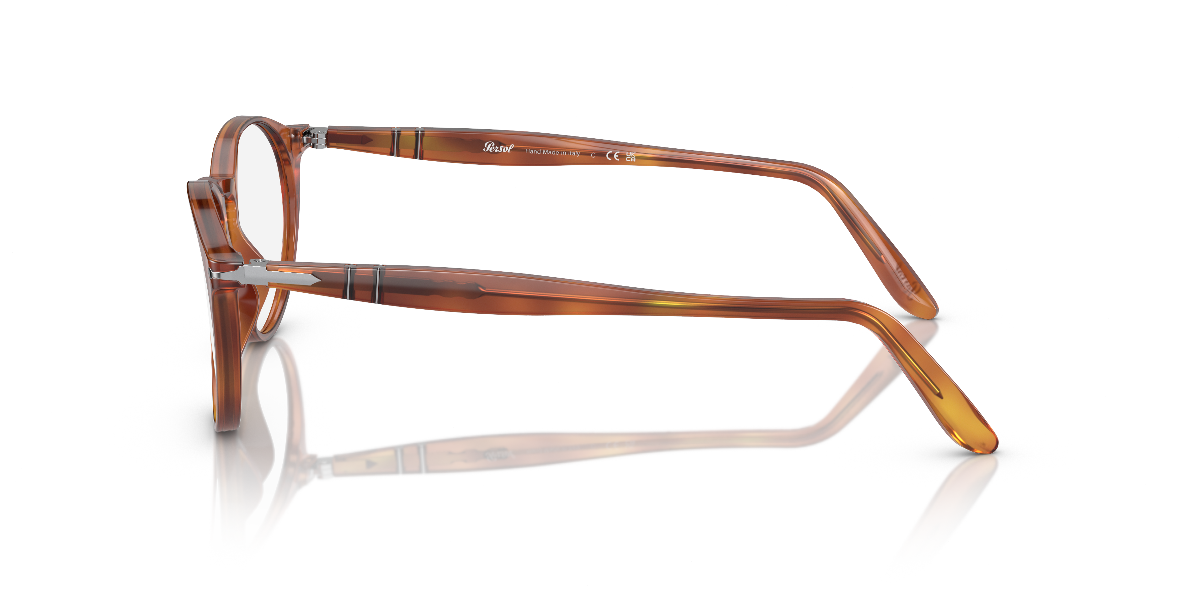 PO3092V Terra Di Siena AcetaatEyeglass Frames van B24, Zijaanzicht