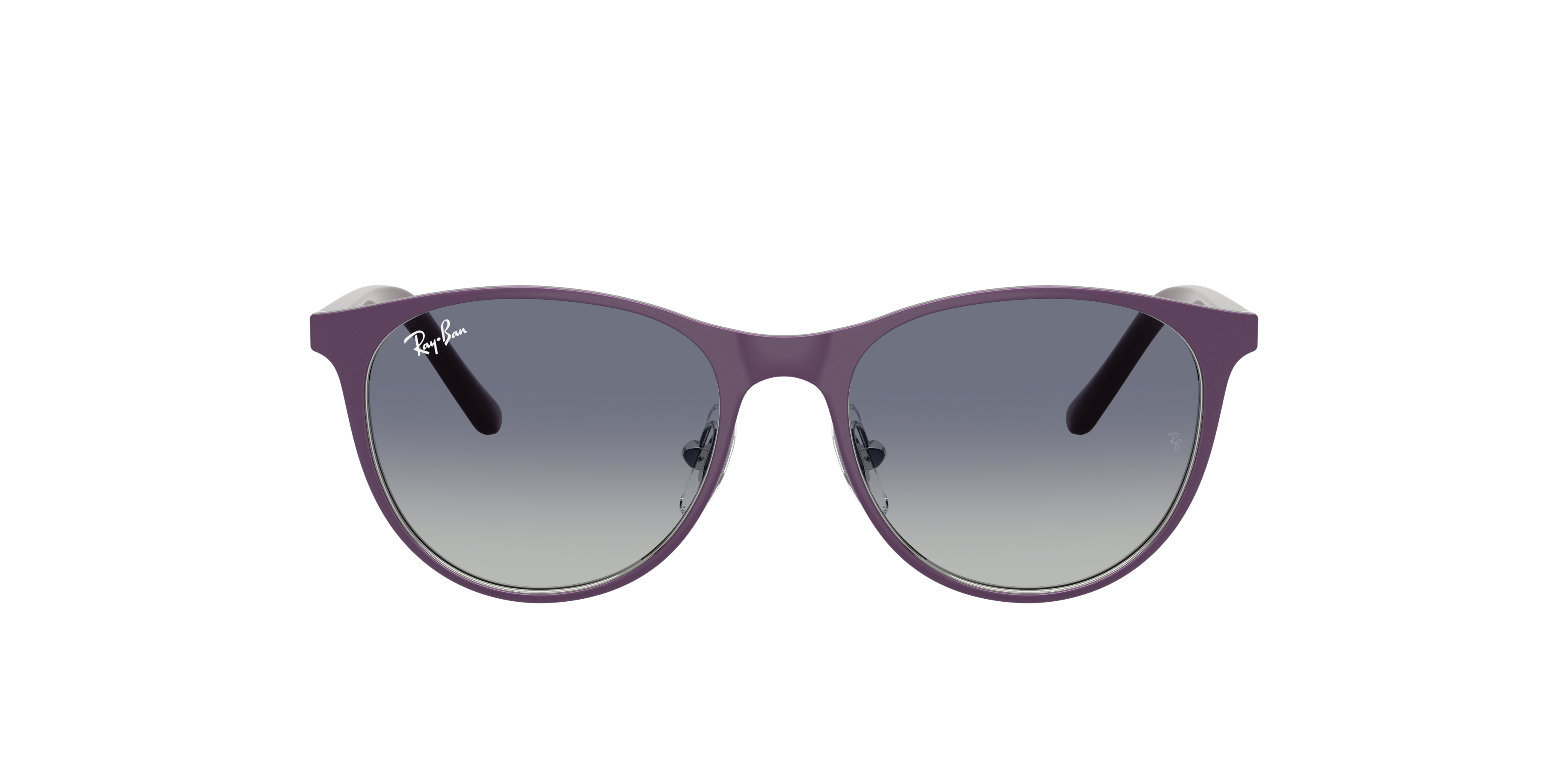RB9552S Matte Violet On Silver MetaalSunglass Frames van B24, met getinte lenzen