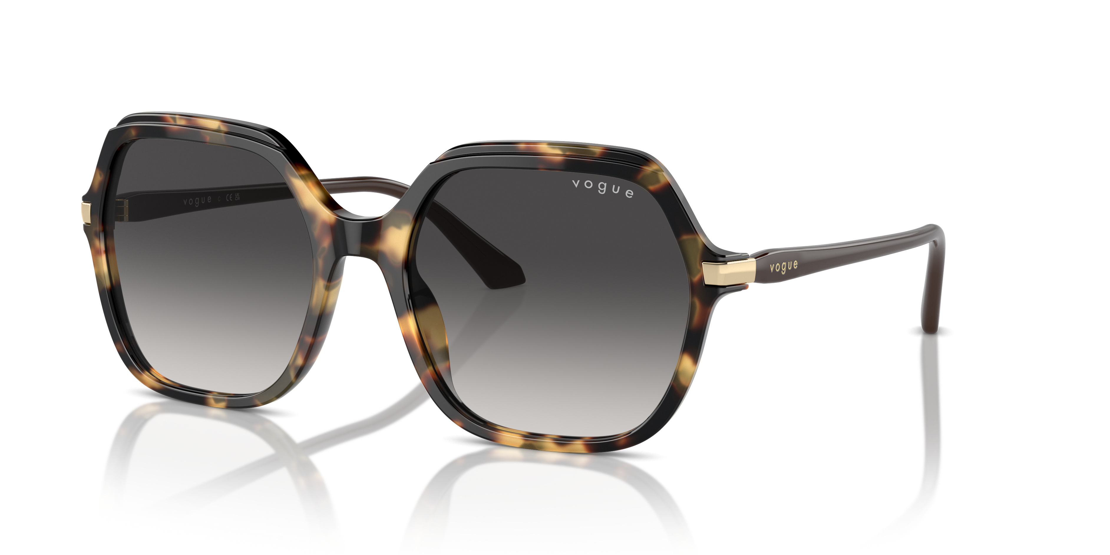 VO5561S Gelb Tortoise AcetatSunglass Frames von B24, Dreiviertelansicht