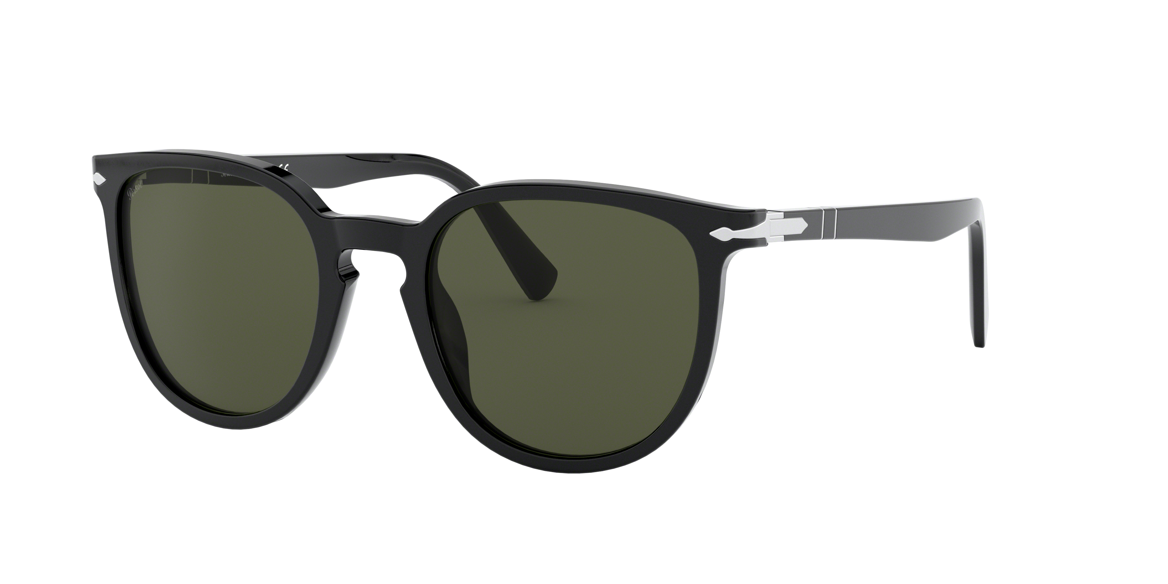 PO3226S Schwarz AcetatSunglass Frames von B24, Dreiviertelansicht