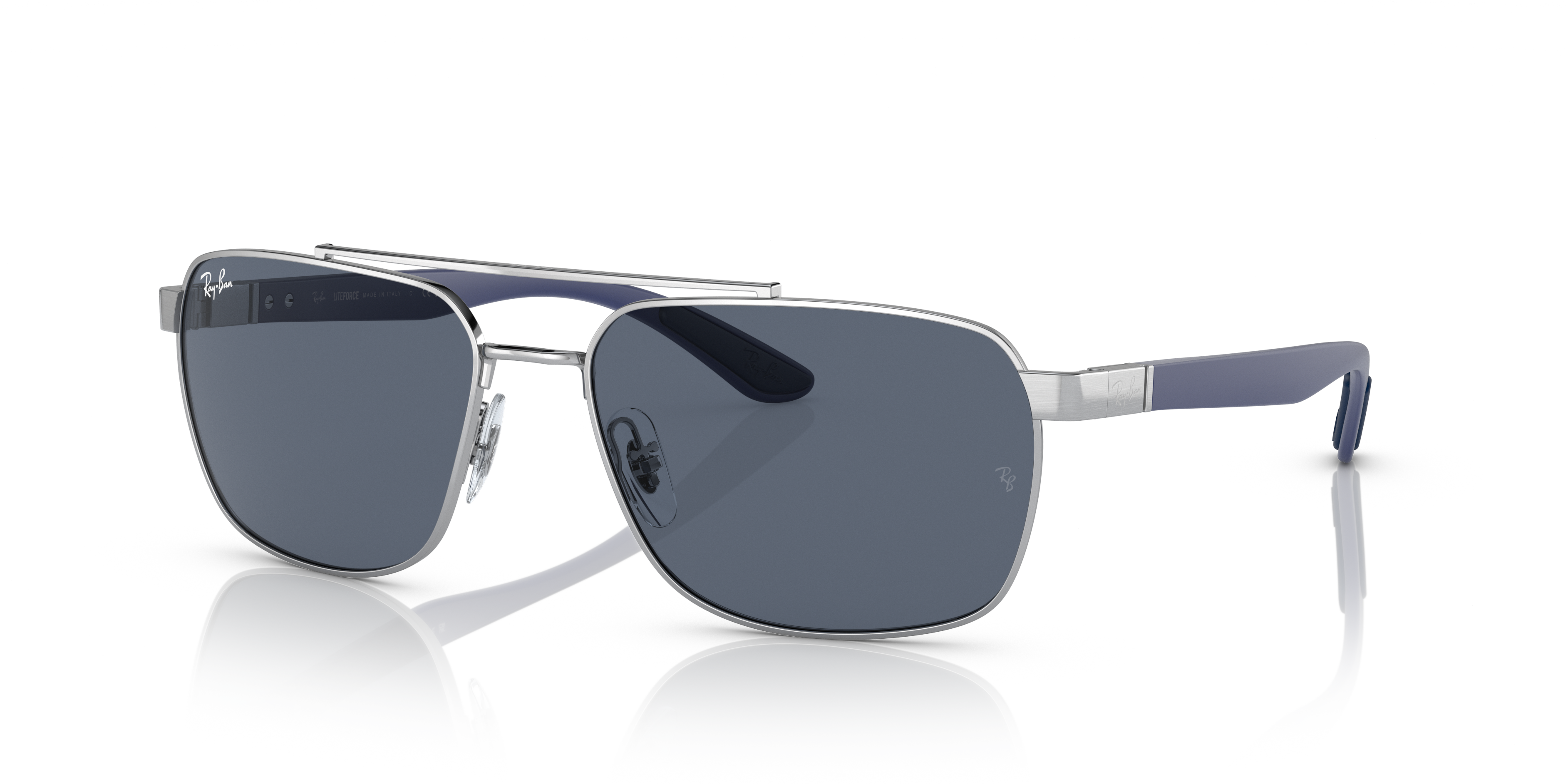 RB3701 Silber MetallSunglass Frames von B24, Dreiviertelansicht