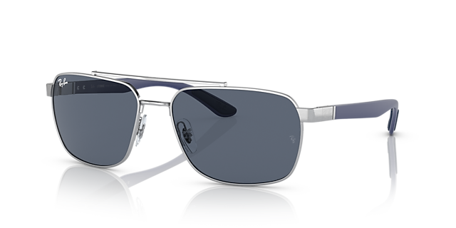 RB3701 Silber MetallSunglass Frames von B24, Dreiviertelansicht