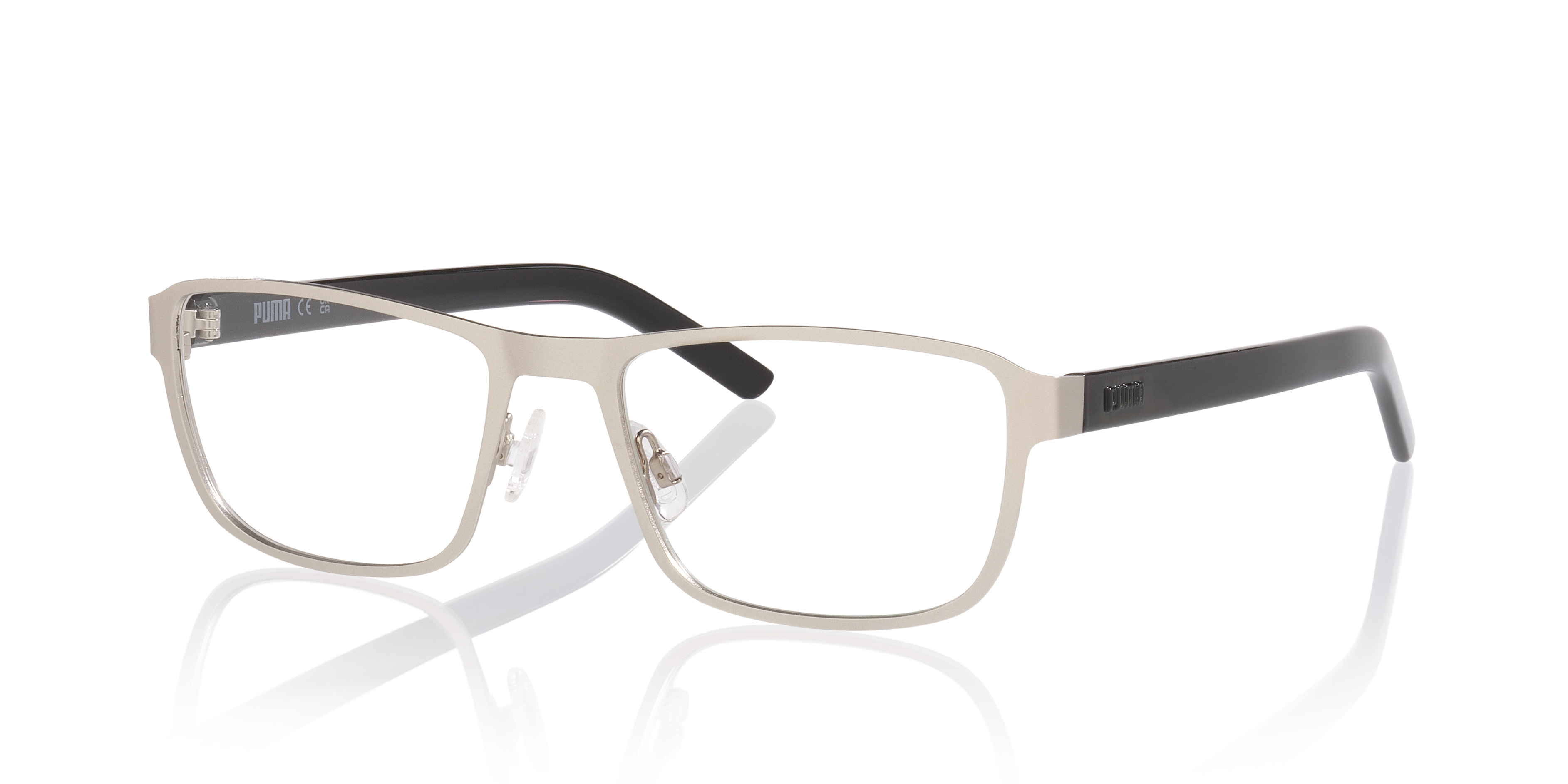 PU0498O Zilver MetaalEyeglass Frames van B24, Hoekweergave