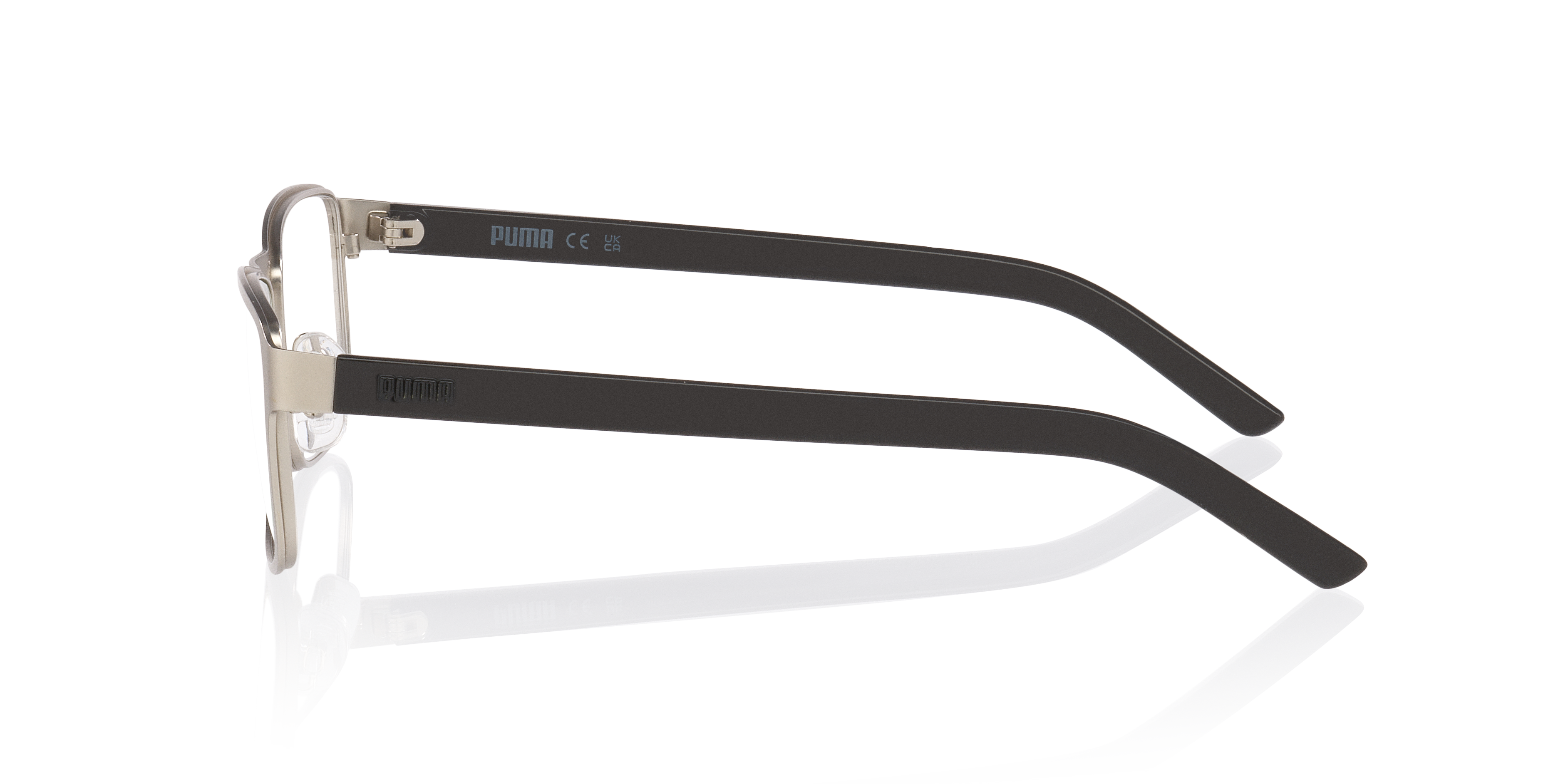 PU0498O Zilver MetaalEyeglass Frames van B24, Zijaanzicht