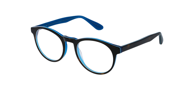 Parker CT Tortoise & Blue De France AcetatEyeglass Frames von B24, Dreiviertelansicht