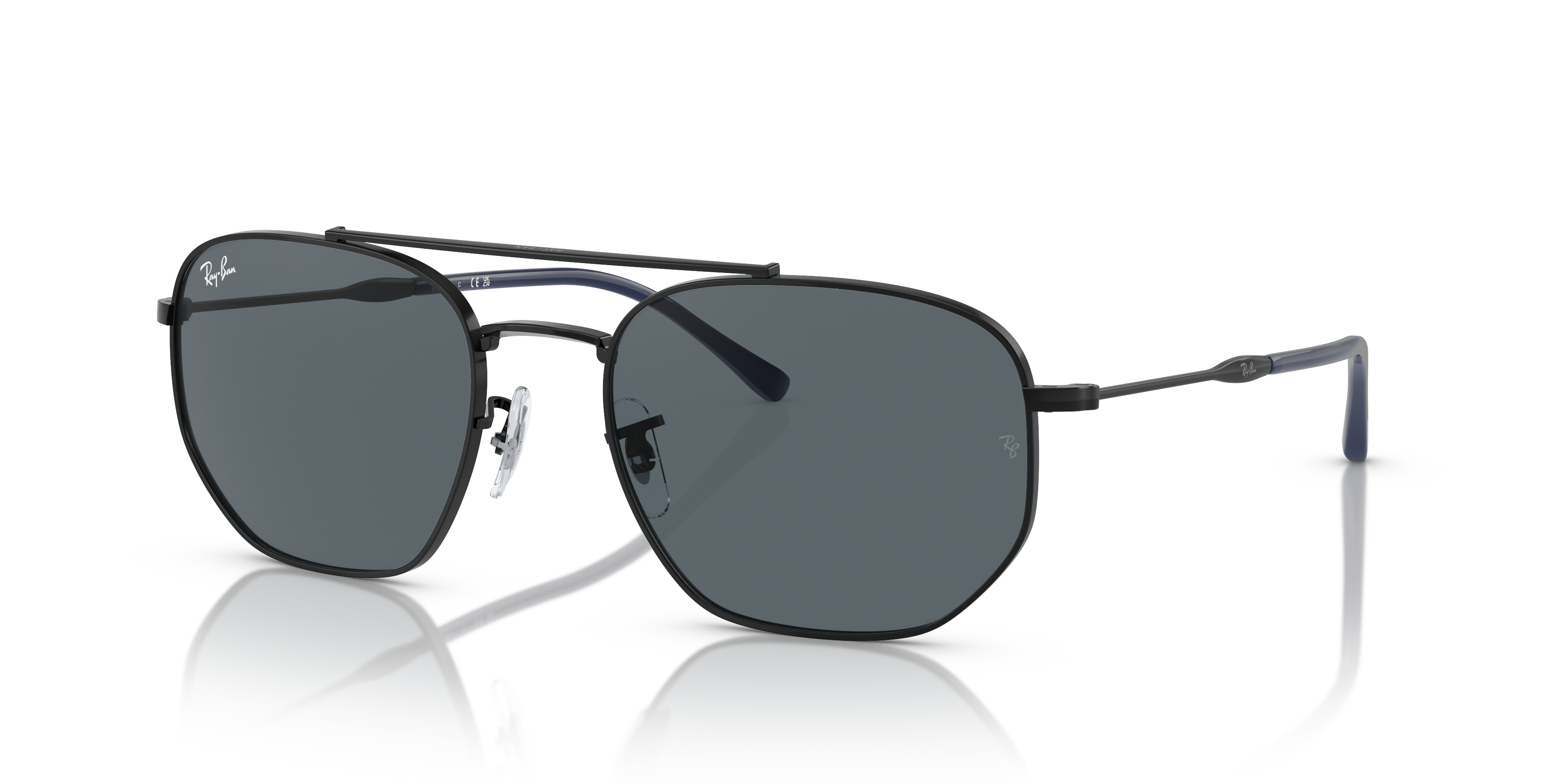 RB3707 Zwart MetaalSunglass Frames van B24, Hoekweergave
