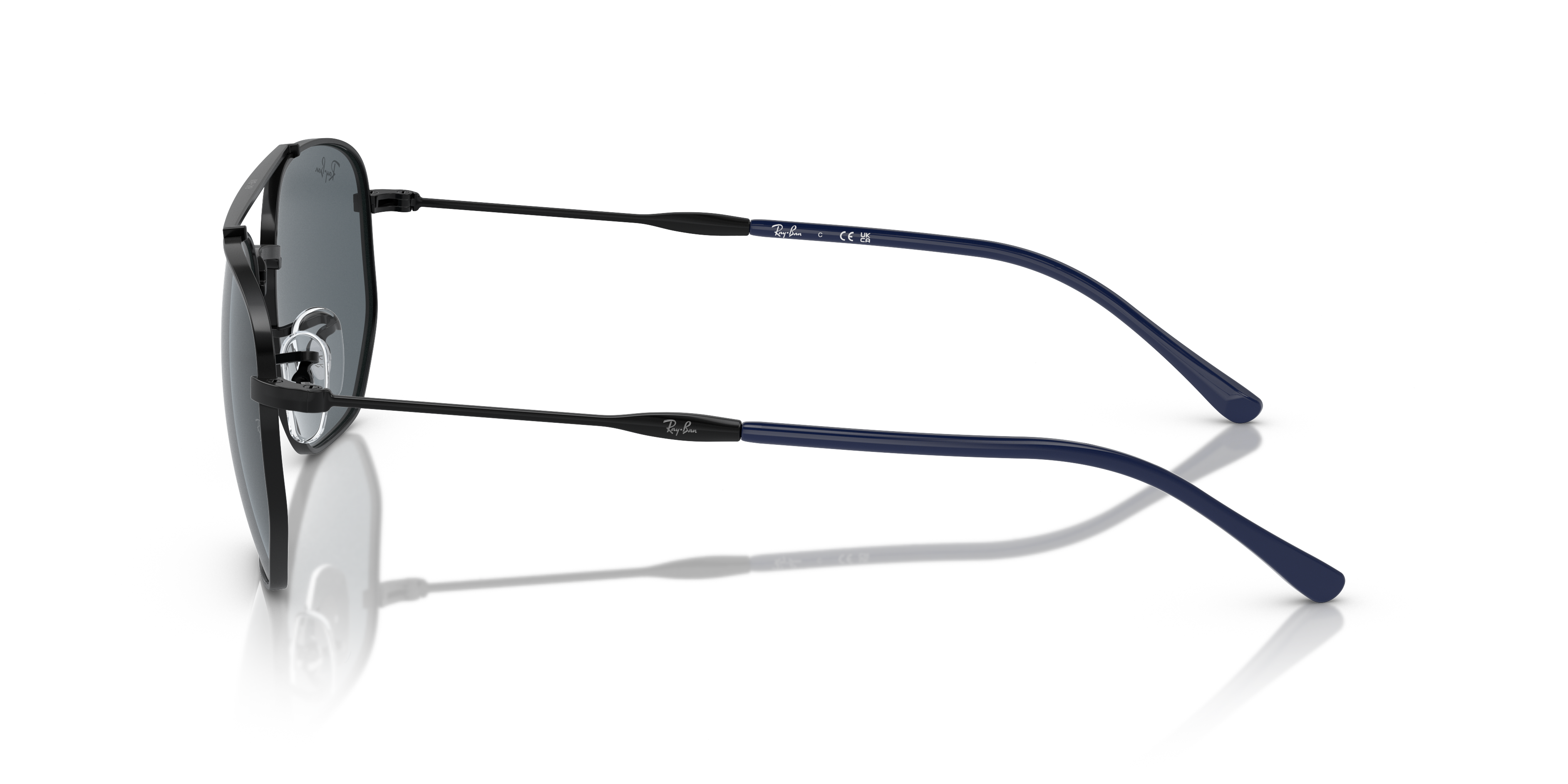 RB3707 Zwart MetaalSunglass Frames van B24, Zijaanzicht