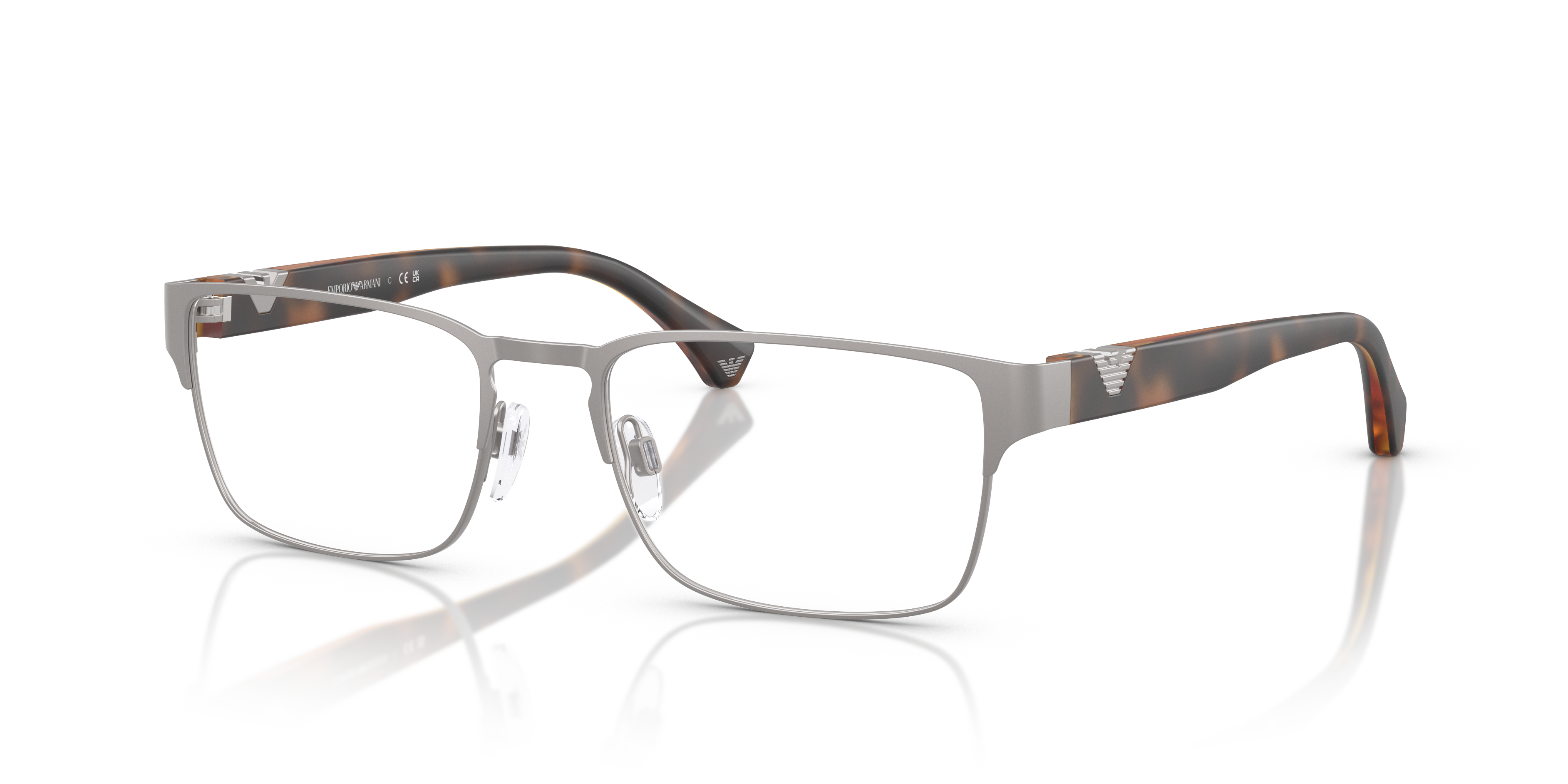 EA1027 Mat Staalgrijs MetaalEyeglass Frames van B24, Hoekweergave