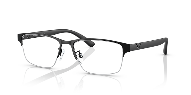 EA1138 Matzwart MetaalEyeglass Frames van B24, Hoekweergave