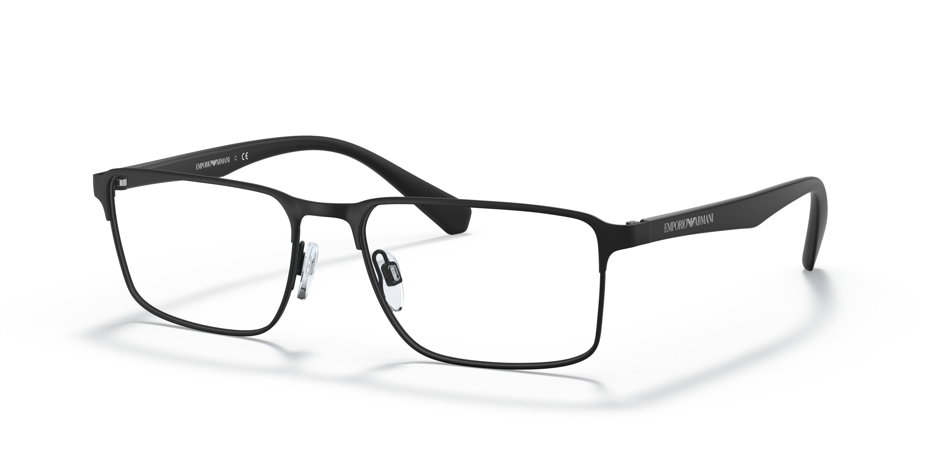 EA1046 Matzwart MetaalEyeglass Frames van B24, Hoekweergave