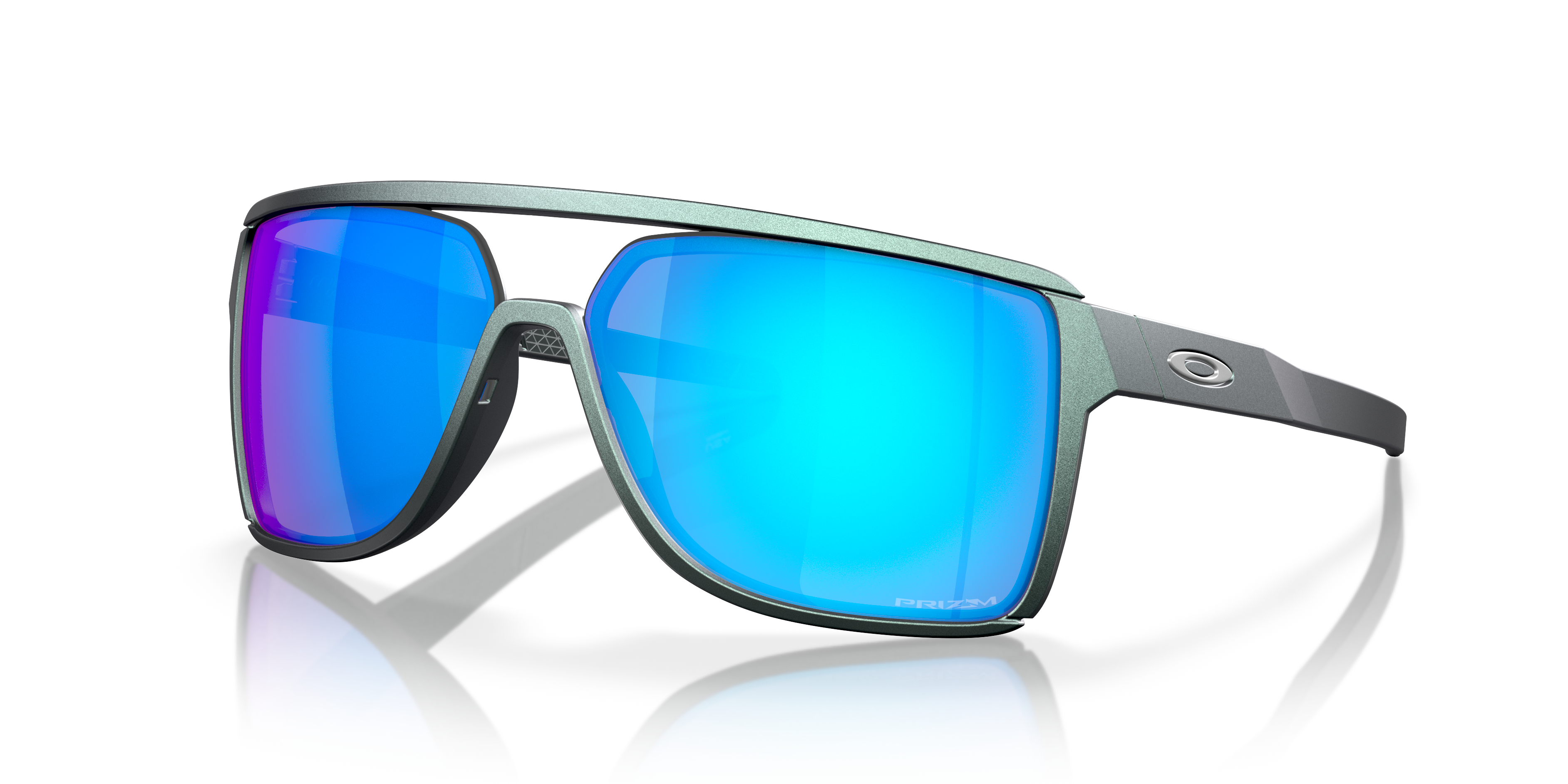 Castel Matte Silver & Blue Colorshift KunststoffSunglass Frames von B24, Dreiviertelansicht