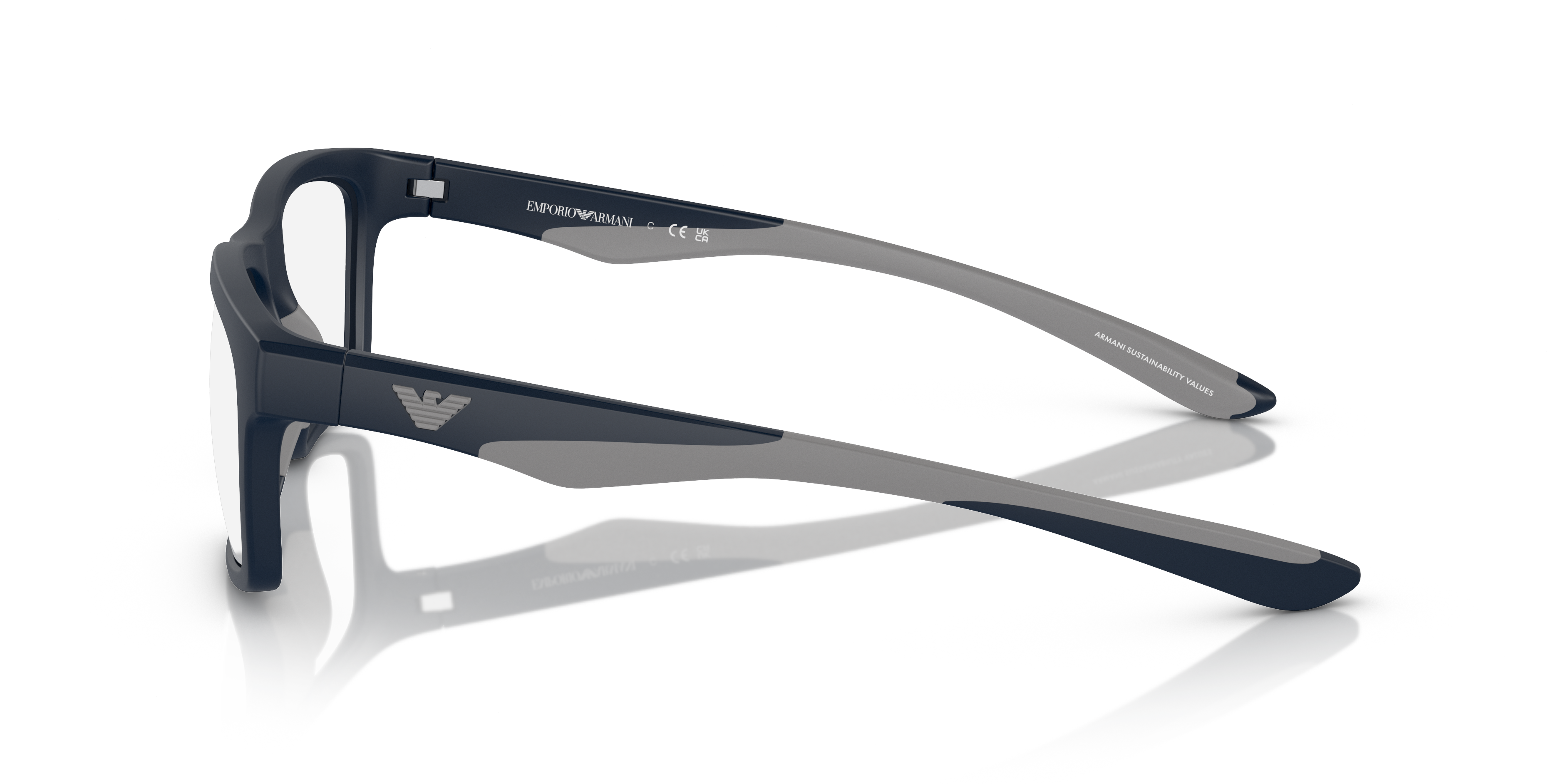 EA3220U Matt Blau KunststoffEyeglass Frames von B24, Seitenansicht