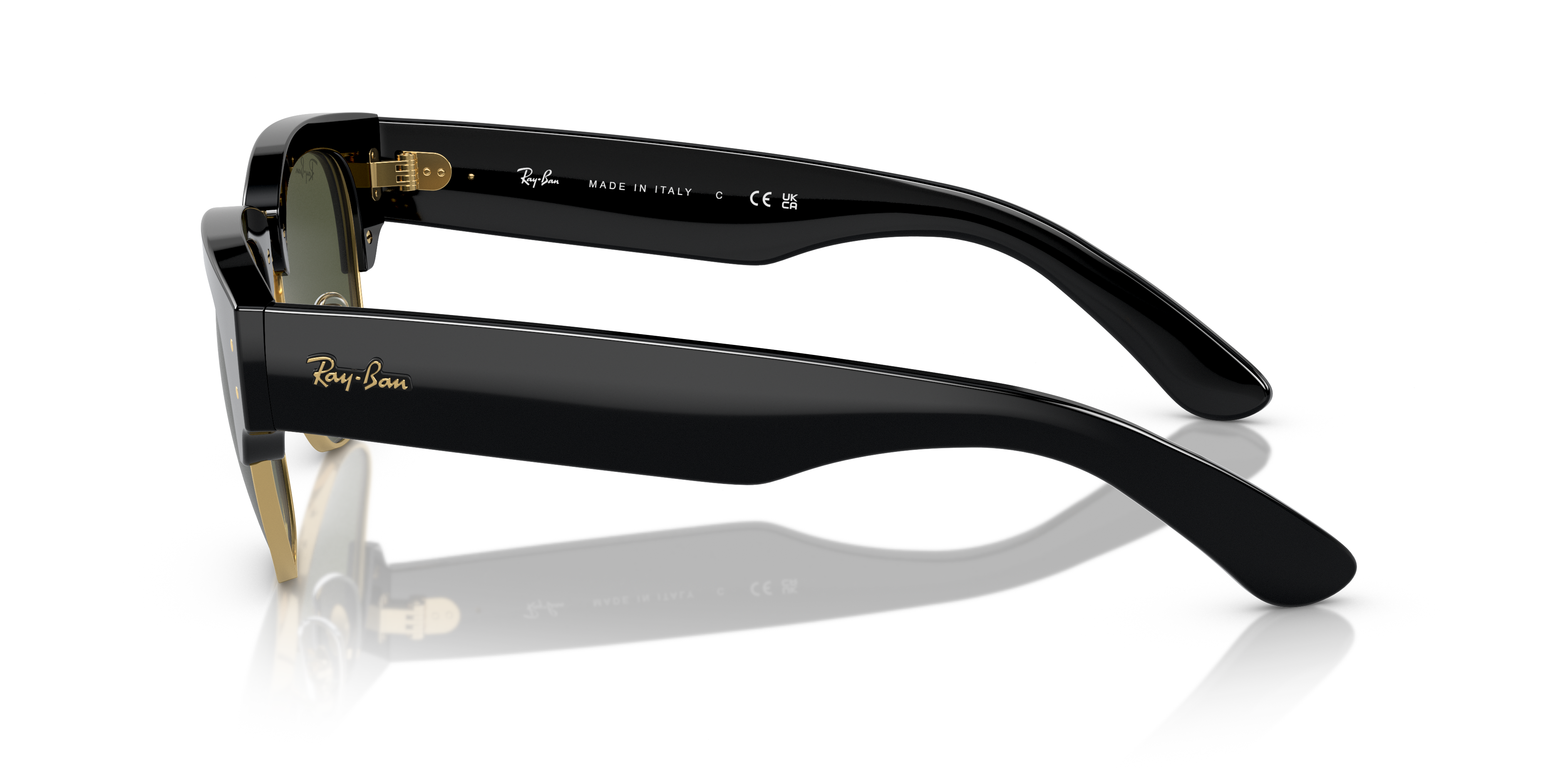 RB0316S Schwarz auf Gold KunststoffSunglass Frames von B24, Seitenansicht