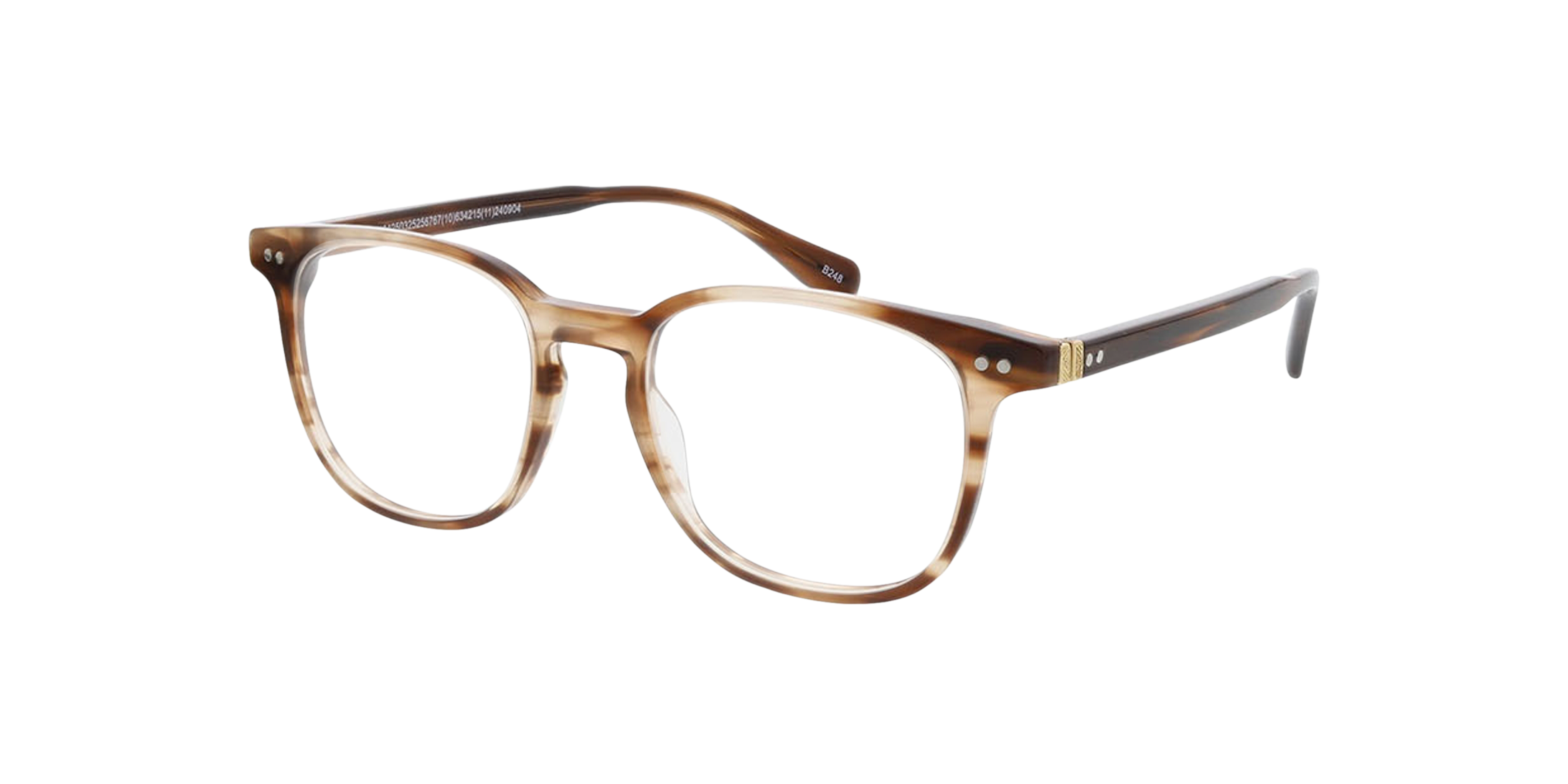 Basel Crystal Brown Horn AcetaatEyeglass Frames van B24, Hoekweergave