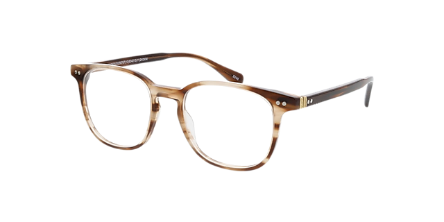 Basel Crystal Brown Horn AcetatEyeglass Frames von B24, Dreiviertelansicht