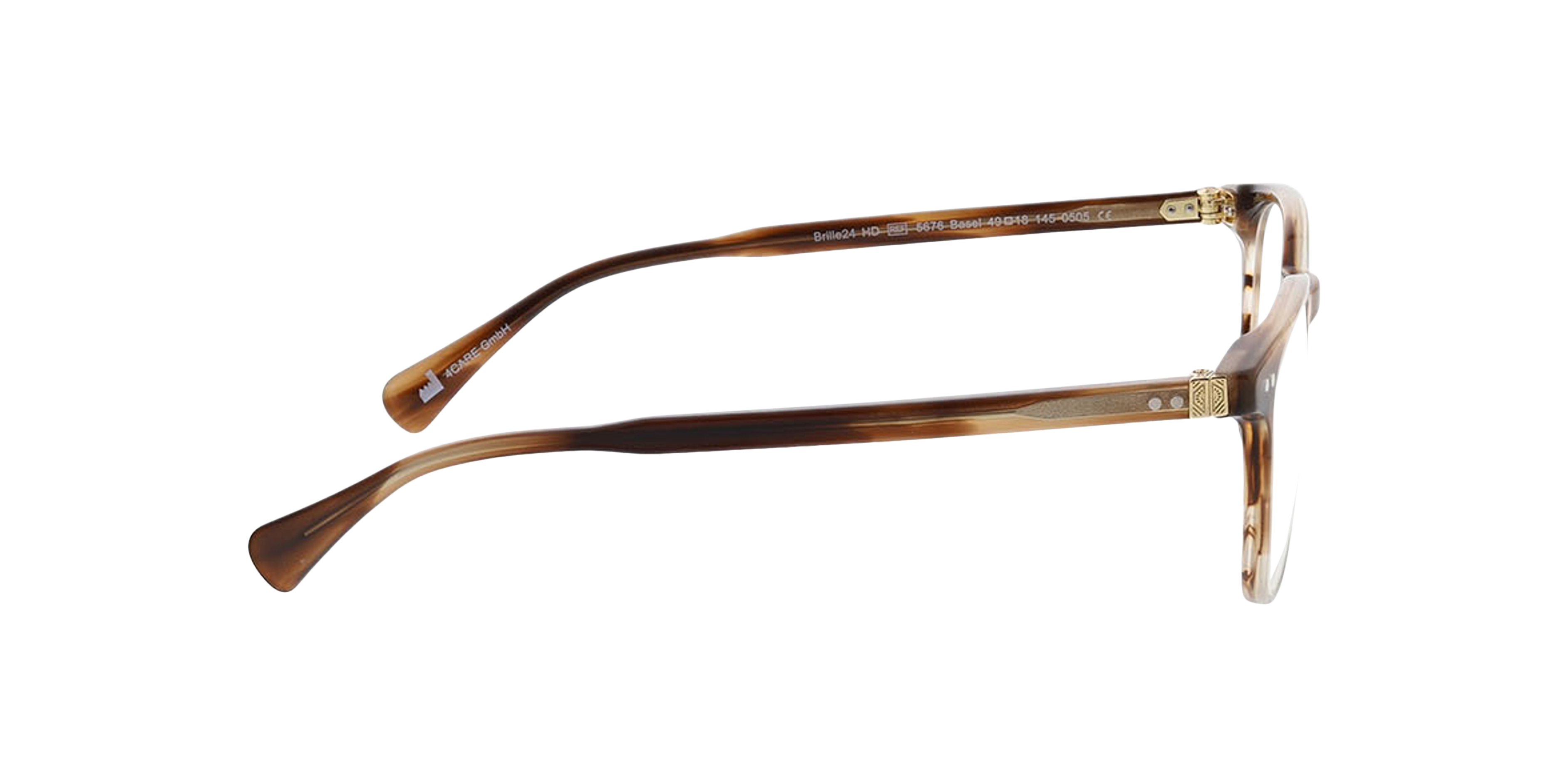 Basel Crystal Brown Horn AcetaatEyeglass Frames van B24, Zijaanzicht