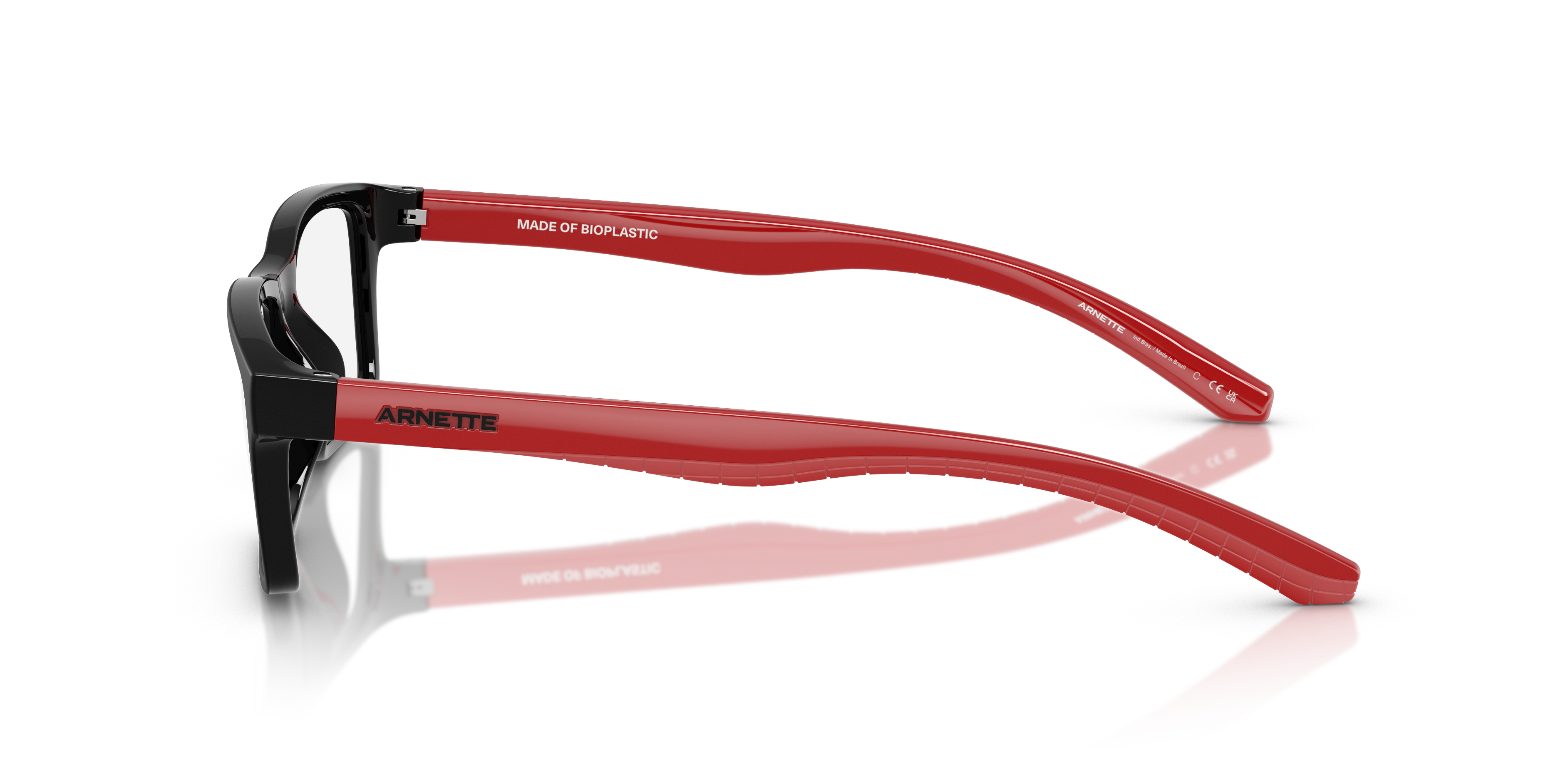 AN7262U Red Matte & Shiny KunststofEyeglass Frames van B24, Zijaanzicht