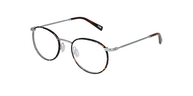 Duke Brushed Jet Silver Titanium TitanEyeglass Frames von B24, Dreiviertelansicht