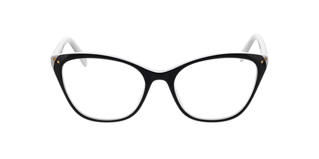 Megan Tweelaags zwart  &  wit AcetaatEyeglass Frames van B24, Vooraanzicht