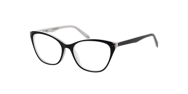 Megan Tweelaags zwart  &  wit AcetaatEyeglass Frames van B24, Hoekweergave