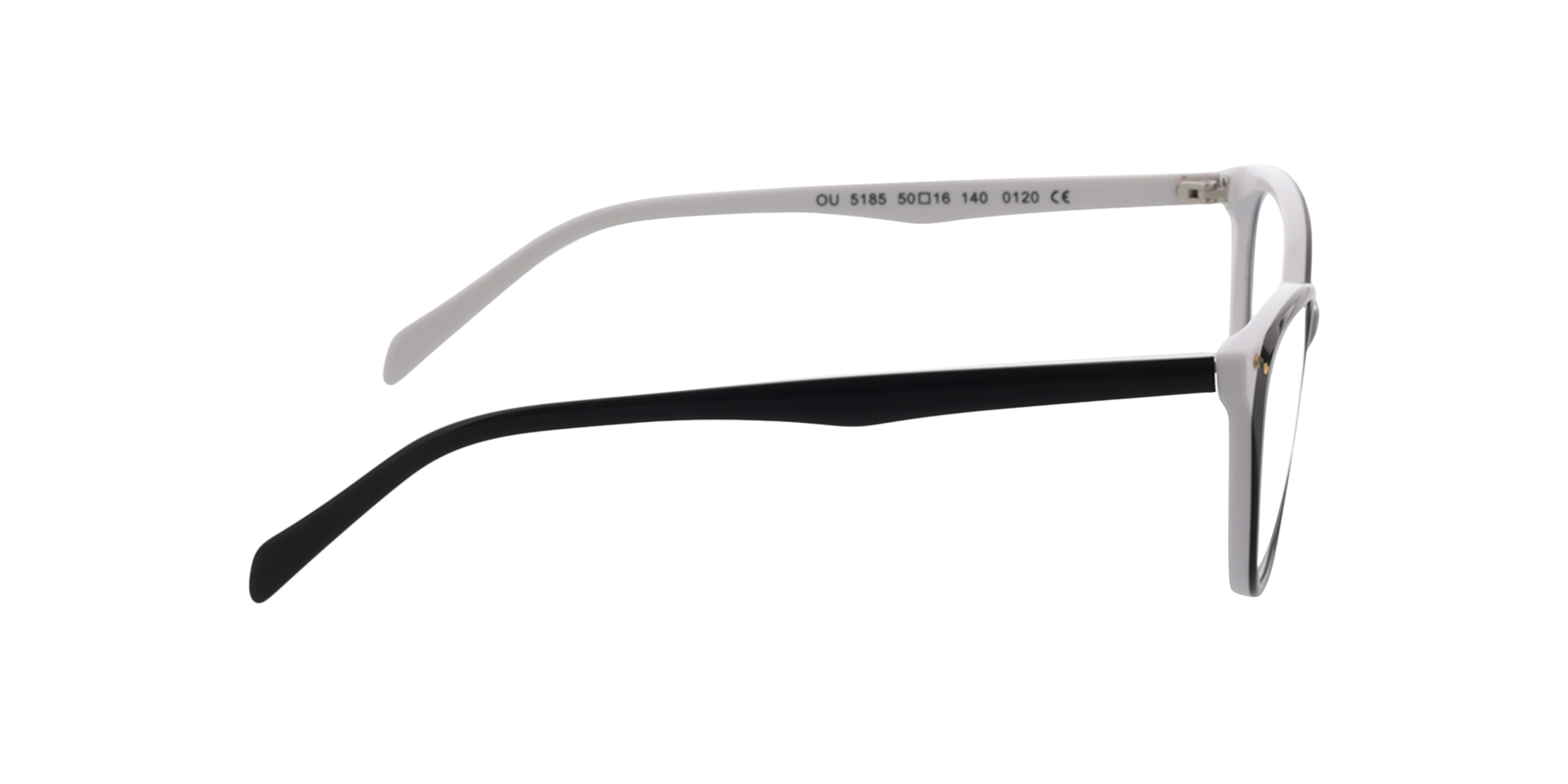 Megan Tweelaags zwart  &  wit AcetaatEyeglass Frames van B24, Zijaanzicht