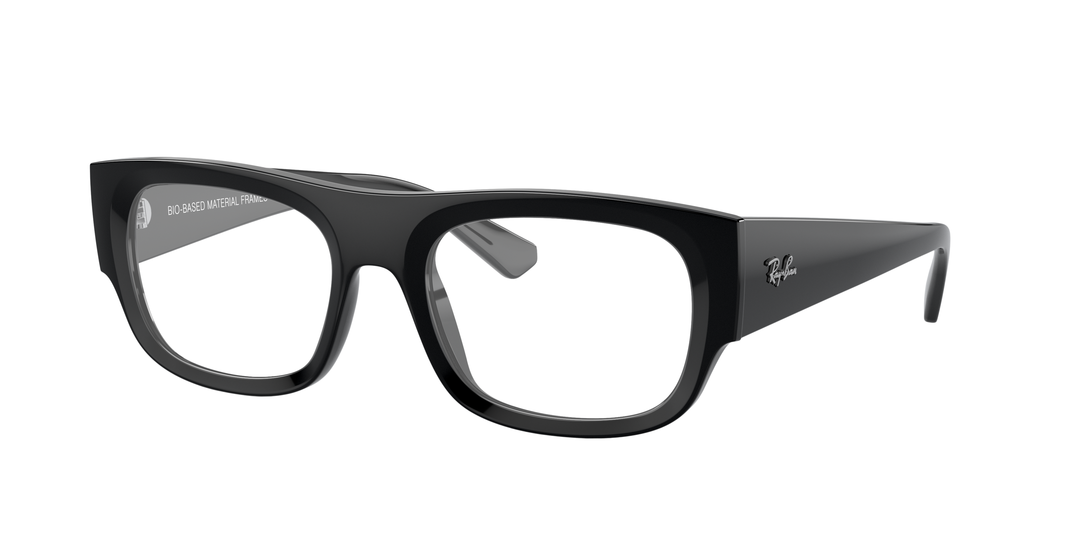 RB7218 Zwart KunststofEyeglass Frames van B24, Hoekweergave