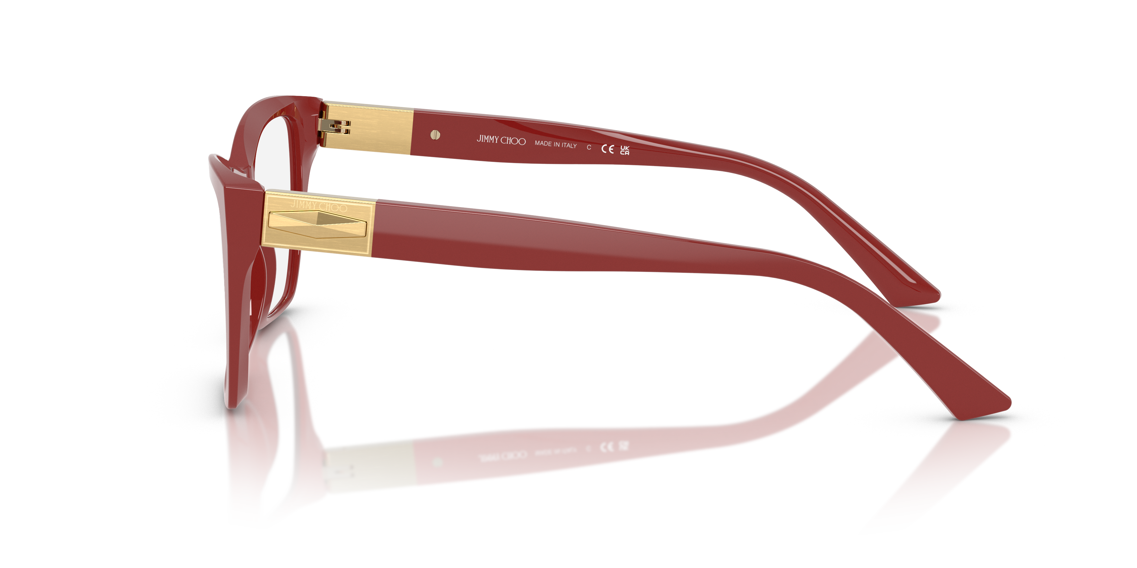 JC3028 Cranberry AcetaatEyeglass Frames van B24, Zijaanzicht