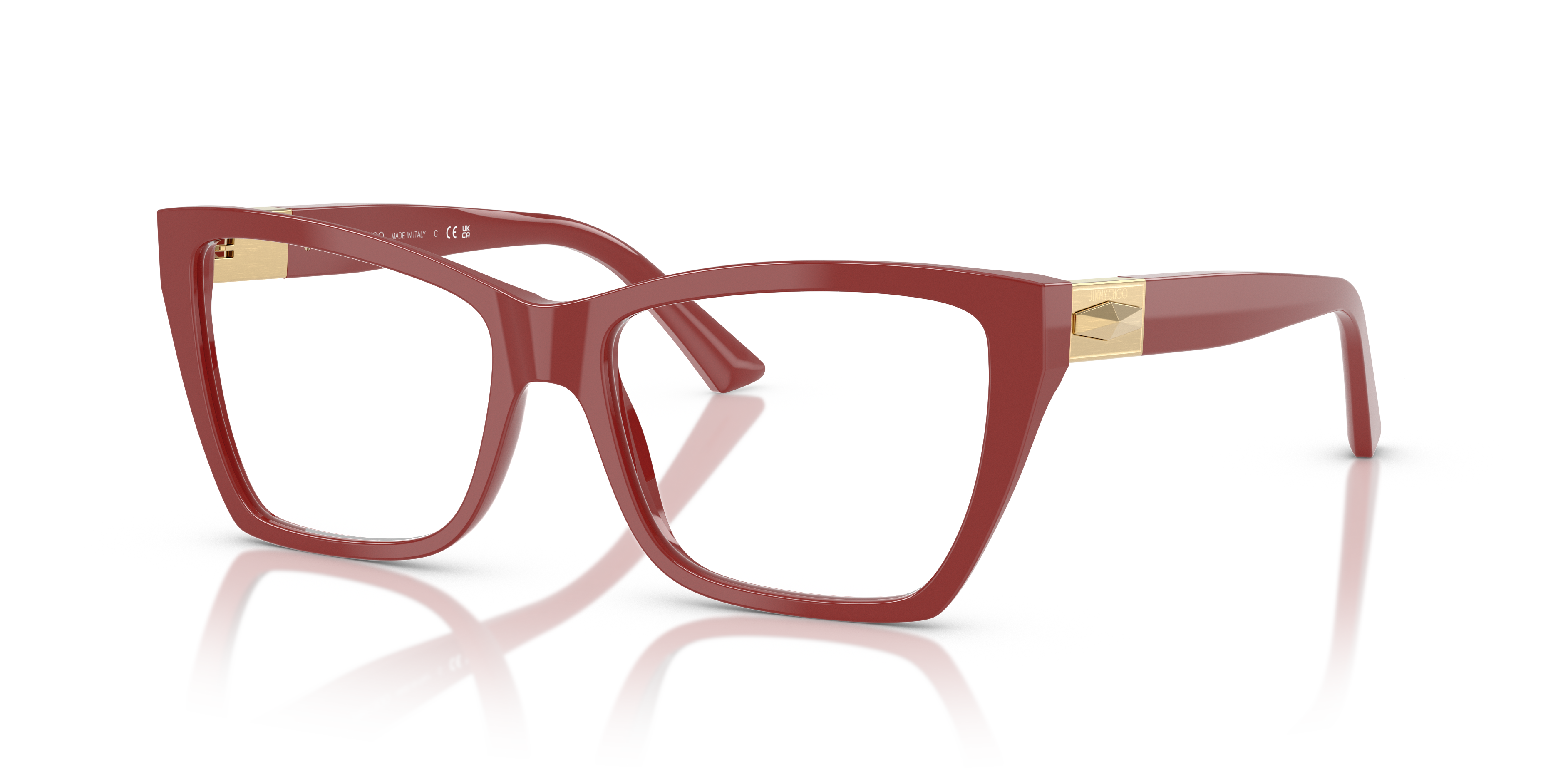 JC3028 Cranberry AcetaatEyeglass Frames van B24, Hoekweergave