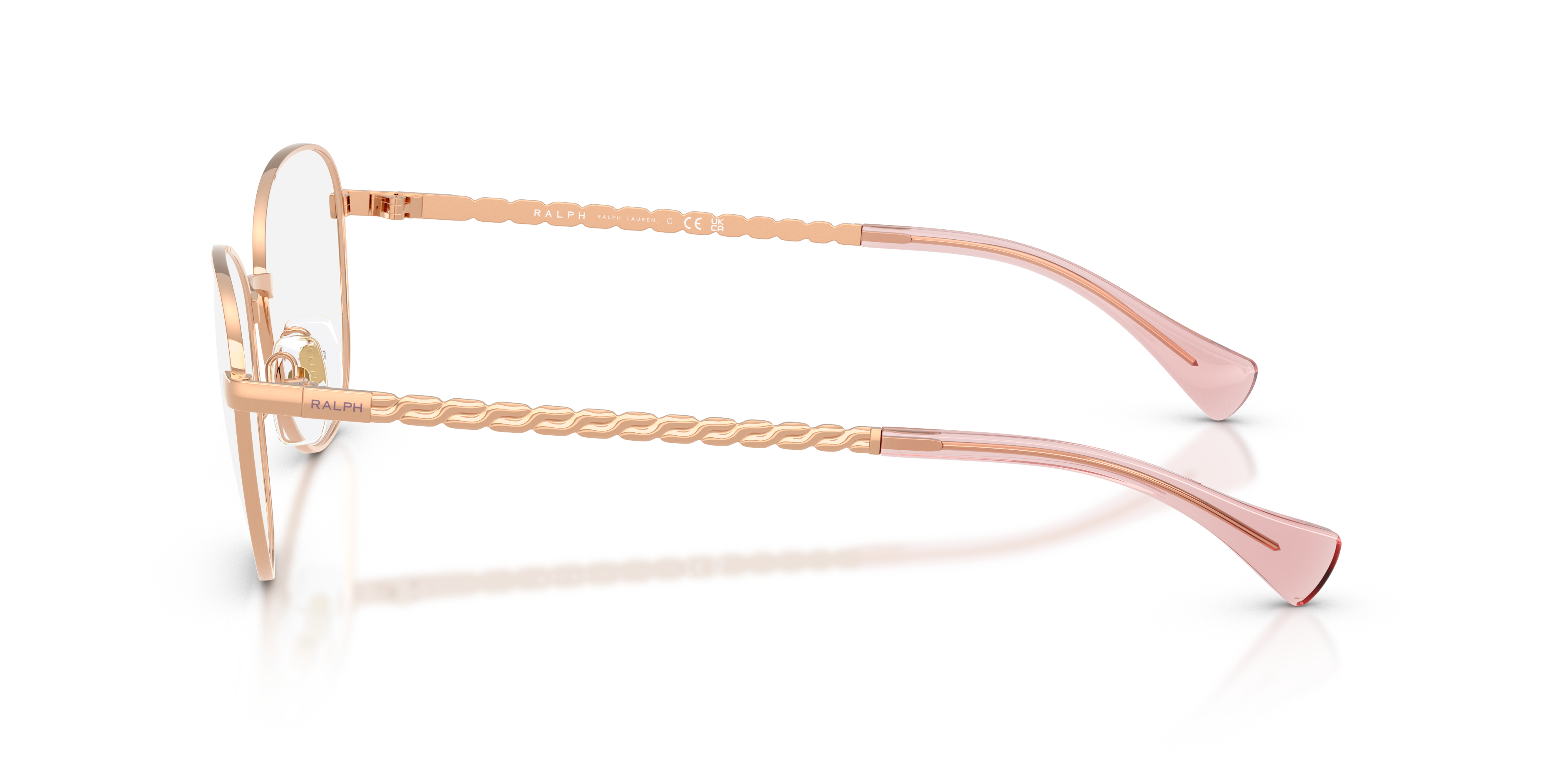 RA6063 Roségoud MetaalEyeglass Frames van B24, Zijaanzicht