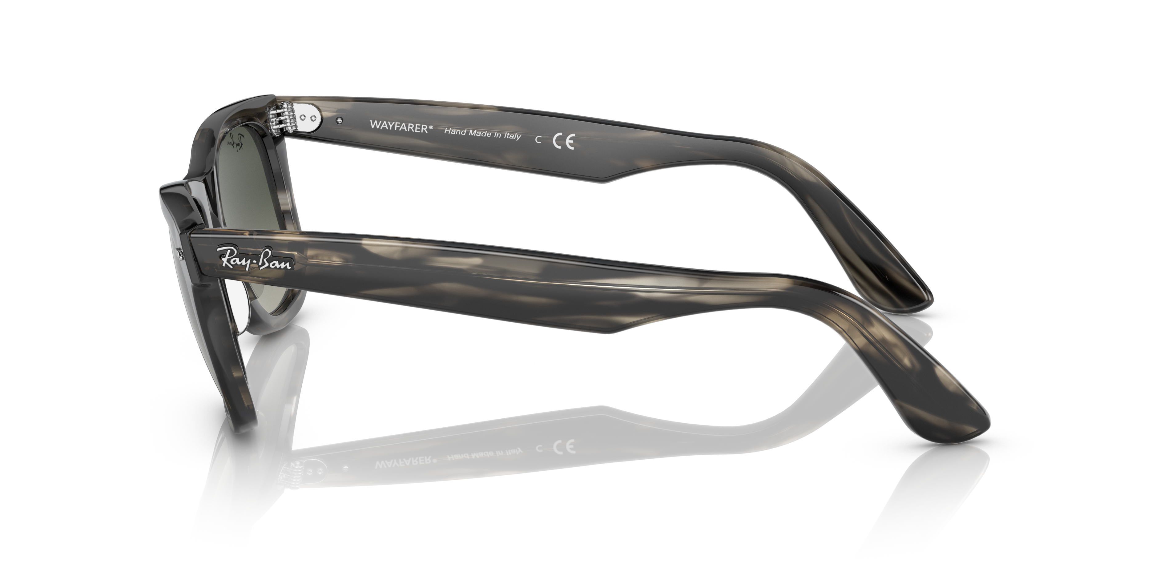 RB2140 Grijs gestreept AcetaatSunglass Frames van B24, Zijaanzicht