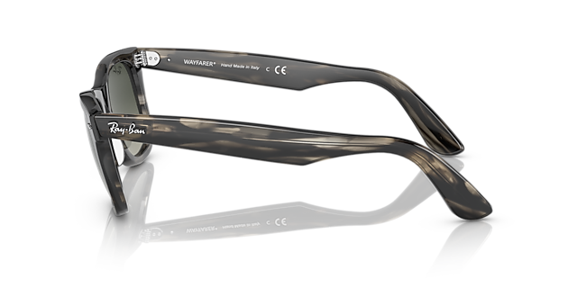 RB2140 Grijs gestreept AcetaatSunglass Frames van B24, Zijaanzicht